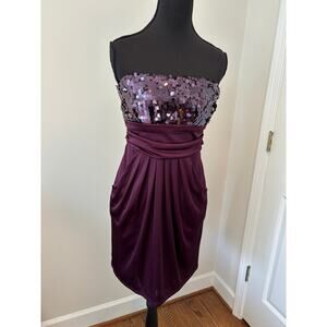 Speechless Strapless Cocktail Dress in Plum